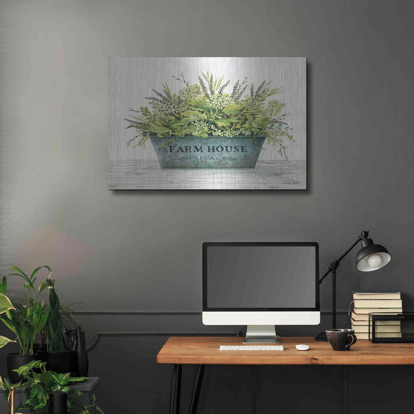 Luxe Metal Art 'Farmhouse Local' by Cindy Jacobs, Metal Wall Art,36x24