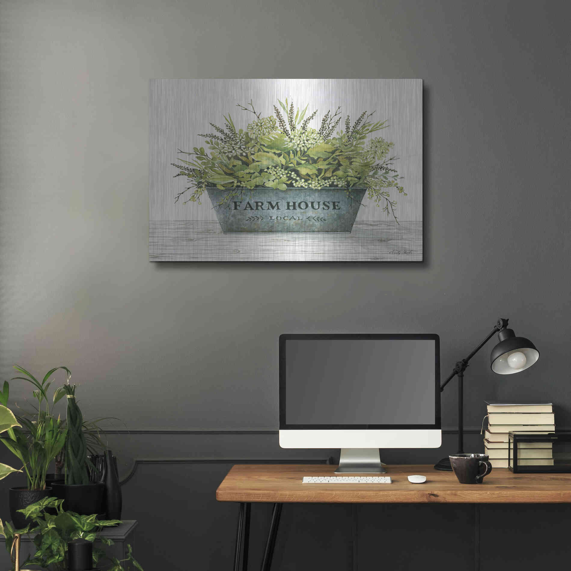 Luxe Metal Art 'Farmhouse Local' by Cindy Jacobs, Metal Wall Art,36x24