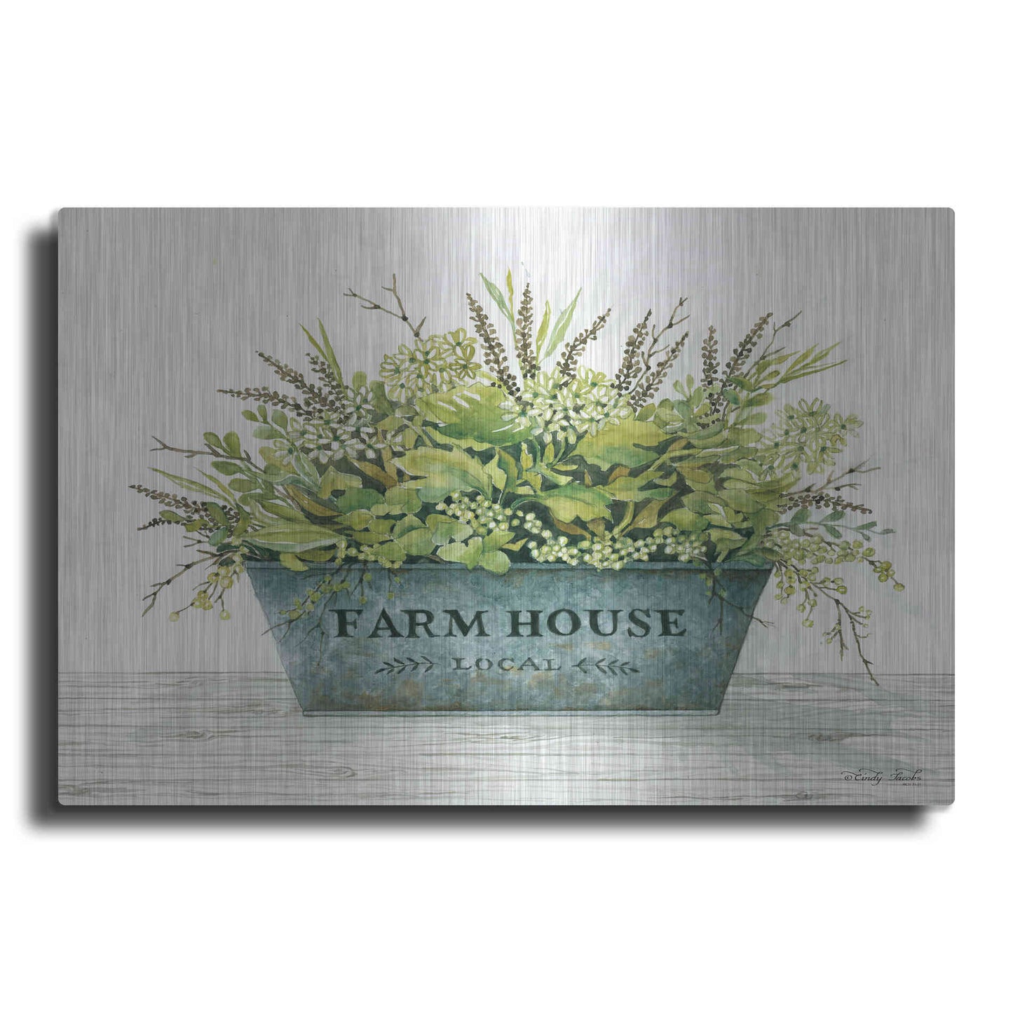 Luxe Metal Art 'Farmhouse Local' by Cindy Jacobs, Metal Wall Art