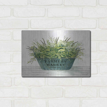 Luxe Metal Art 'Farmer's Market Vintage 1848' by Cindy Jacobs, Metal Wall Art,16x12