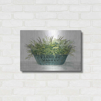 Luxe Metal Art 'Farmer's Market Vintage 1848' by Cindy Jacobs, Metal Wall Art,24x16