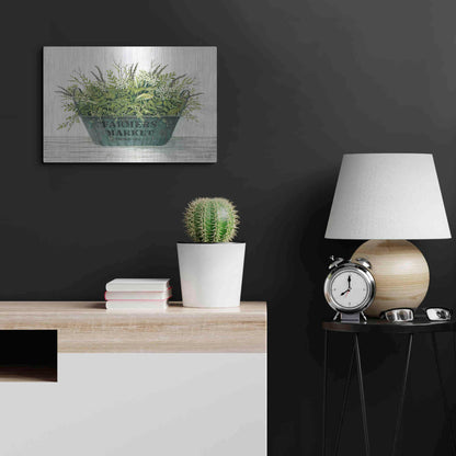 Luxe Metal Art 'Farmer's Market Vintage 1848' by Cindy Jacobs, Metal Wall Art,24x16