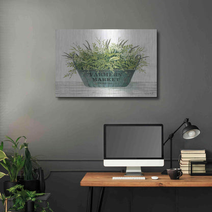 Luxe Metal Art 'Farmer's Market Vintage 1848' by Cindy Jacobs, Metal Wall Art,36x24