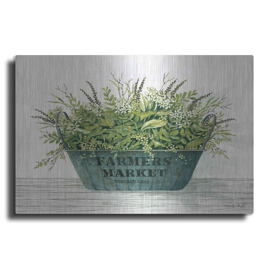 Luxe Metal Art 'Farmer's Market Vintage 1848' by Cindy Jacobs, Metal Wall Art
