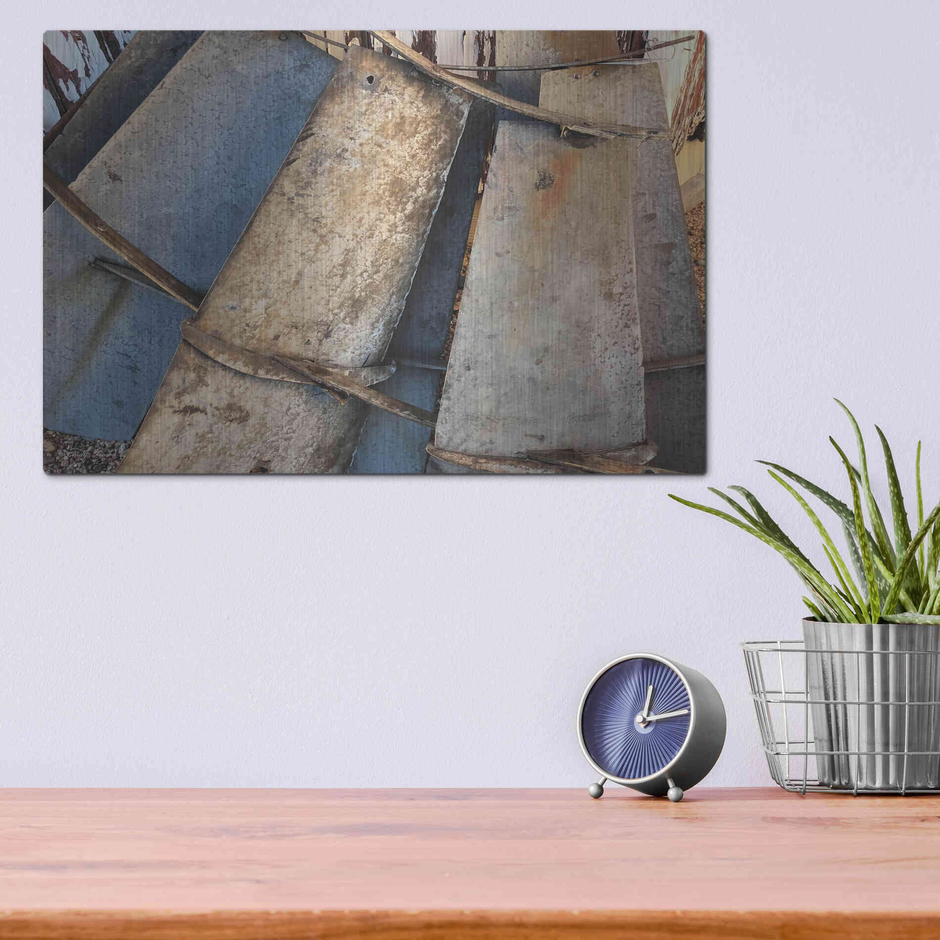 Luxe Metal Art 'Windmill Blades' by Cindy Jacobs, Metal Wall Art,16x12