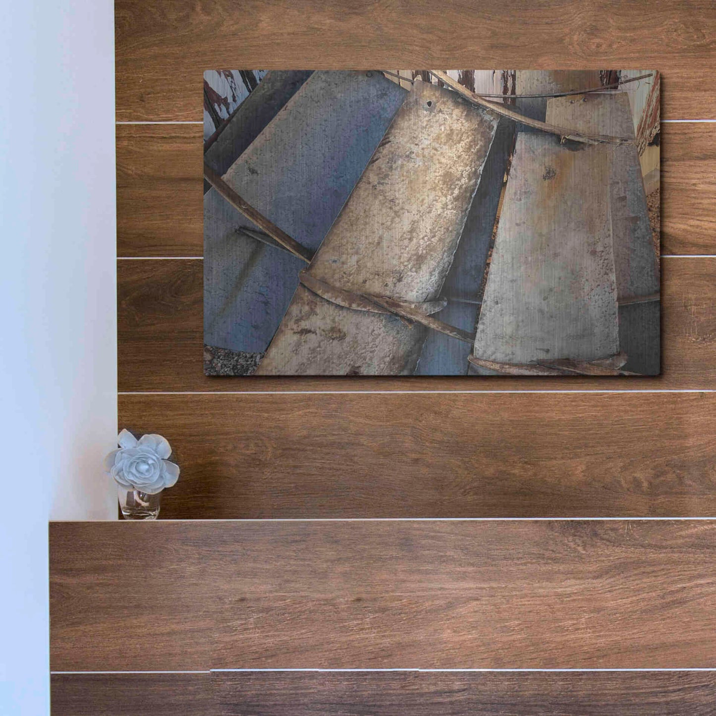 Luxe Metal Art 'Windmill Blades' by Cindy Jacobs, Metal Wall Art,16x12