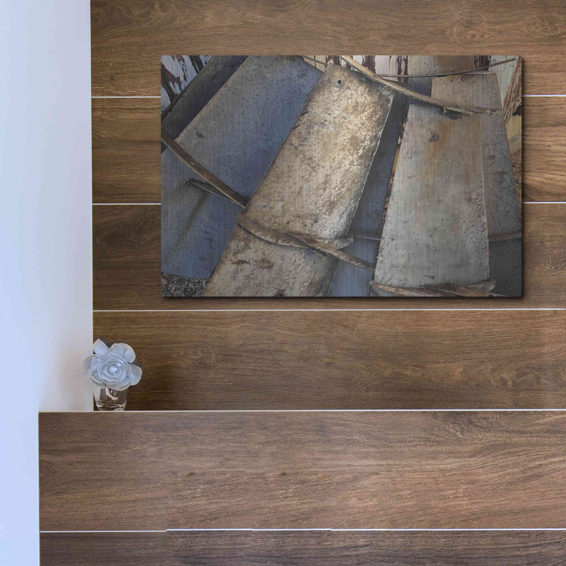 Luxe Metal Art 'Windmill Blades' by Cindy Jacobs, Metal Wall Art,16x12