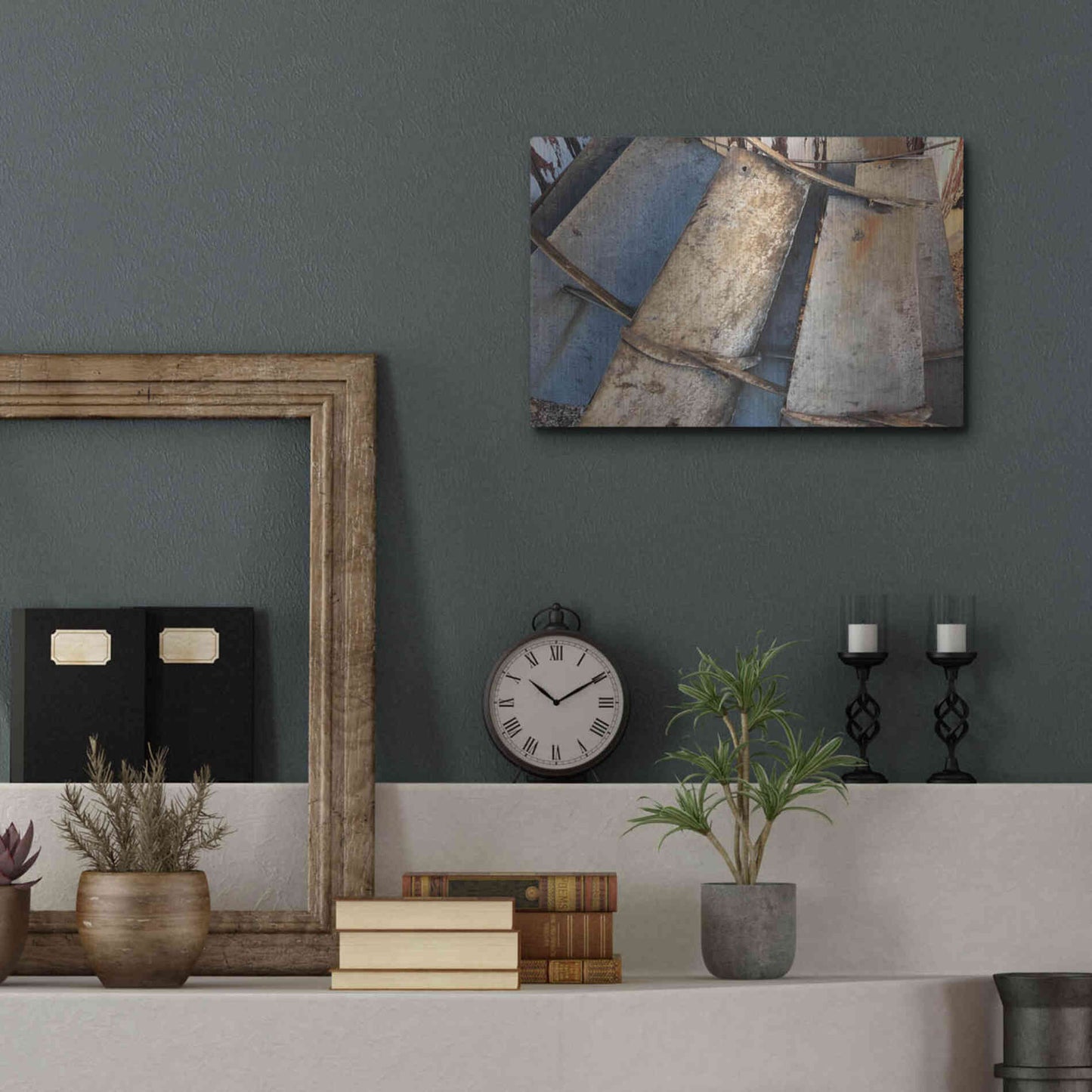 Luxe Metal Art 'Windmill Blades' by Cindy Jacobs, Metal Wall Art,16x12