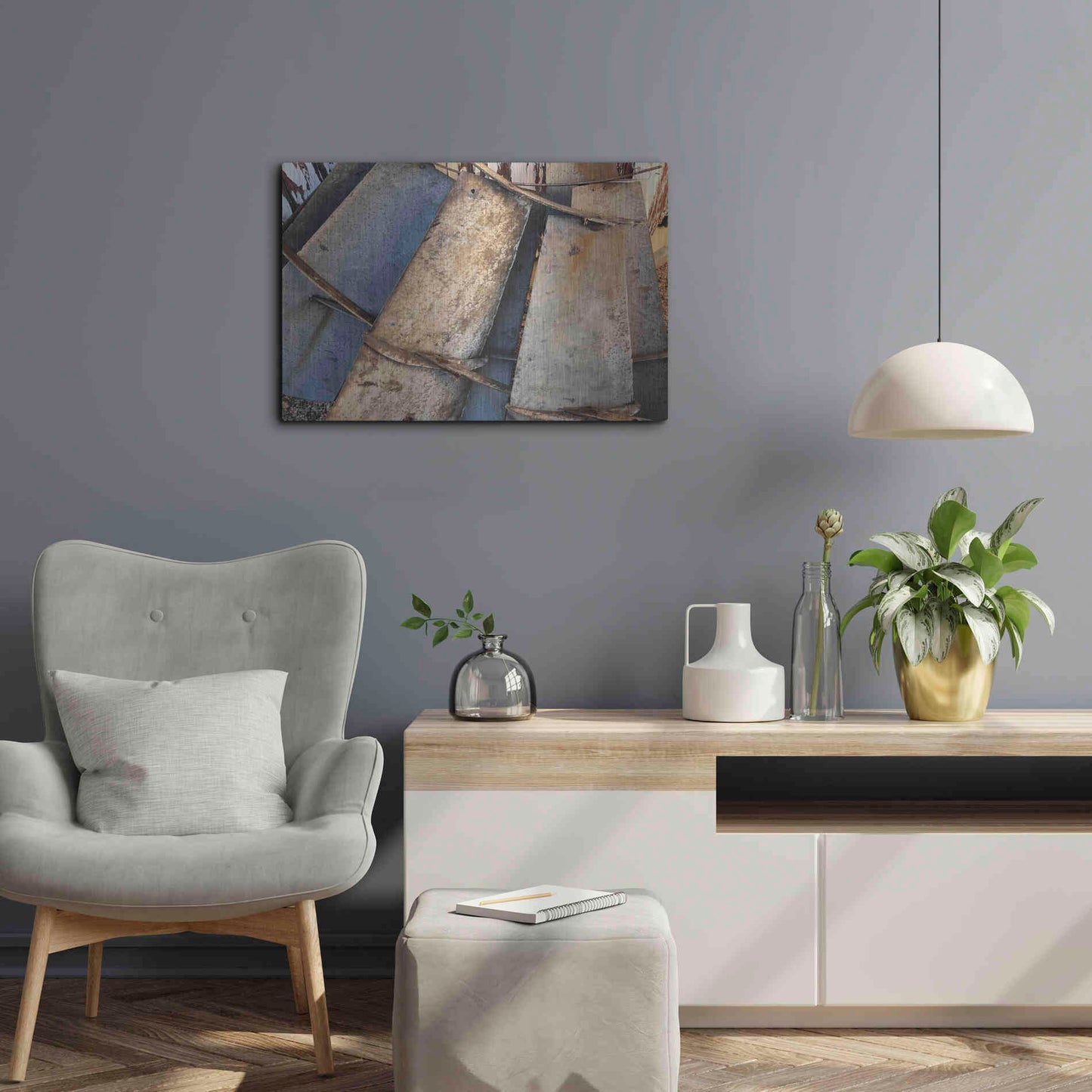 Luxe Metal Art 'Windmill Blades' by Cindy Jacobs, Metal Wall Art,24x16