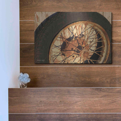 Luxe Metal Art 'Tire' by Cindy Jacobs, Metal Wall Art,16x12