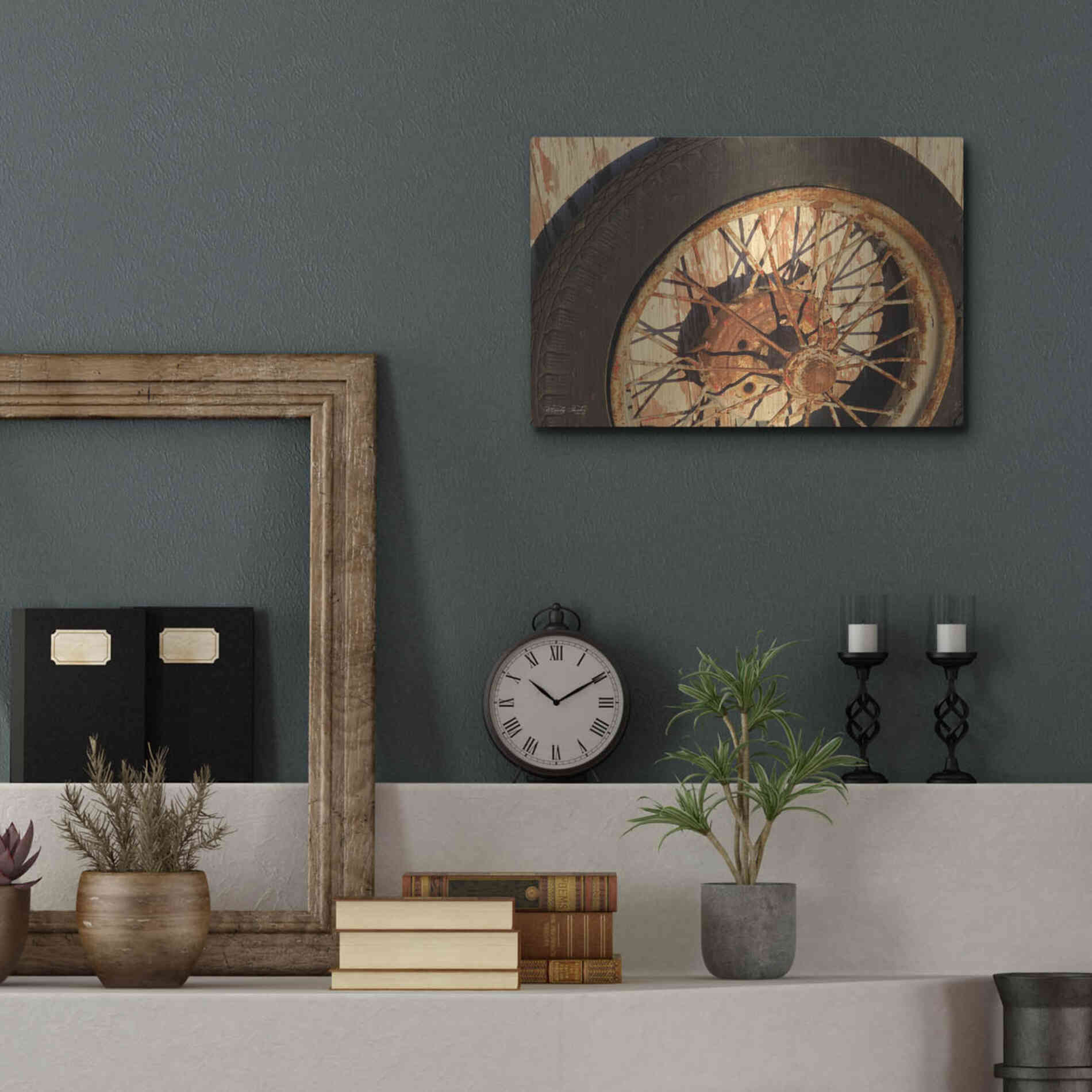 Luxe Metal Art 'Tire' by Cindy Jacobs, Metal Wall Art,16x12