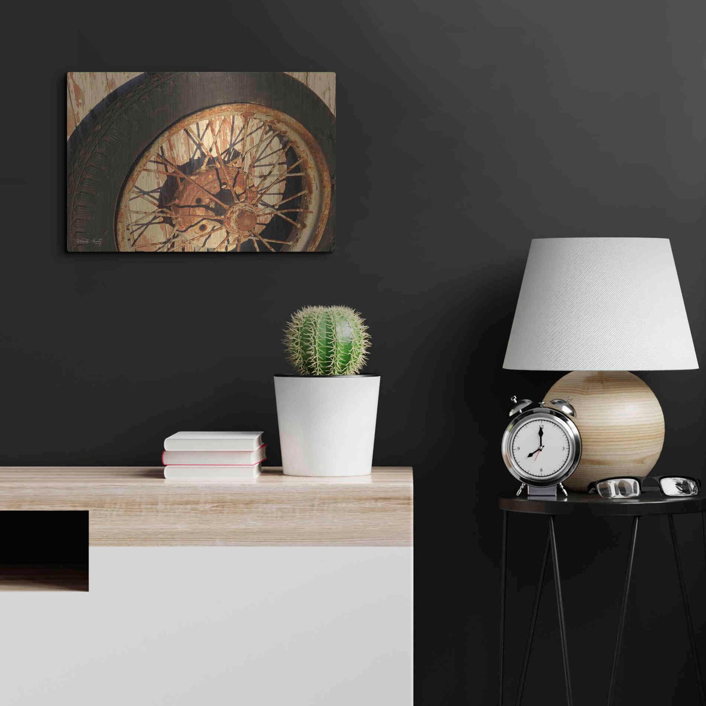 Luxe Metal Art 'Tire' by Cindy Jacobs, Metal Wall Art,24x16