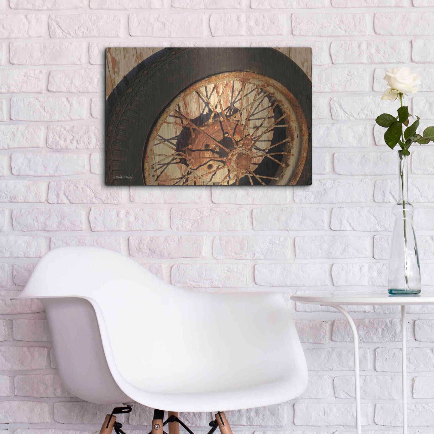 Luxe Metal Art 'Tire' by Cindy Jacobs, Metal Wall Art,24x16