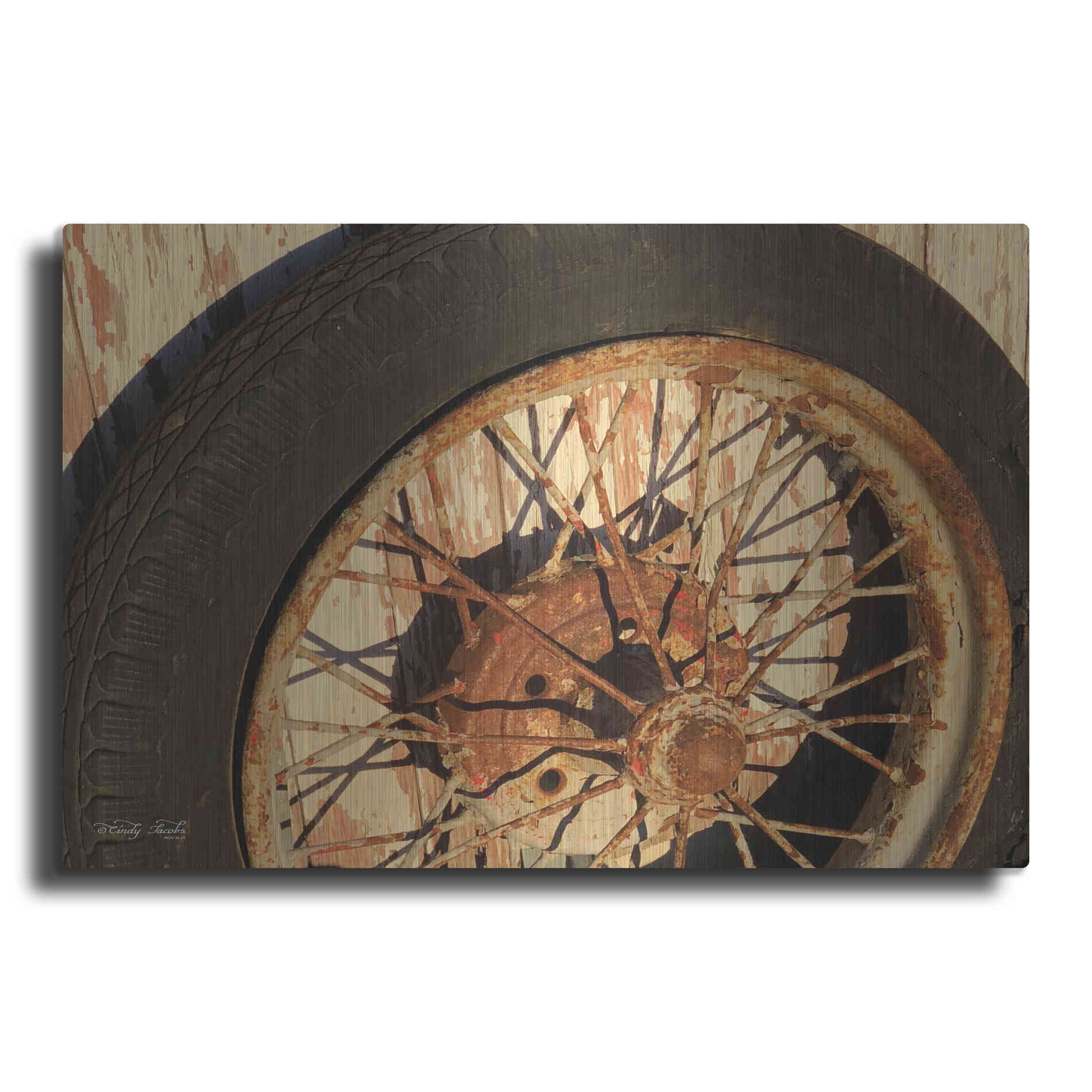 Luxe Metal Art 'Tire' by Cindy Jacobs, Metal Wall Art