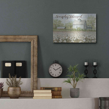 Luxe Metal Art 'Simply Blessed Farmhouse' by Cindy Jacobs, Metal Wall Art,16x12