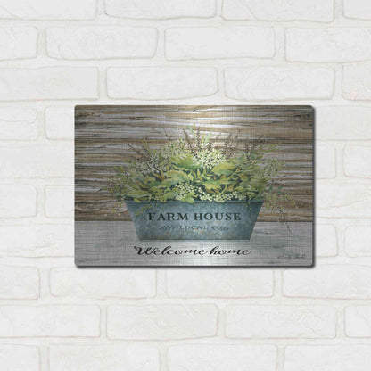 Luxe Metal Art 'Welcome Home' by Cindy Jacobs, Metal Wall Art,16x12
