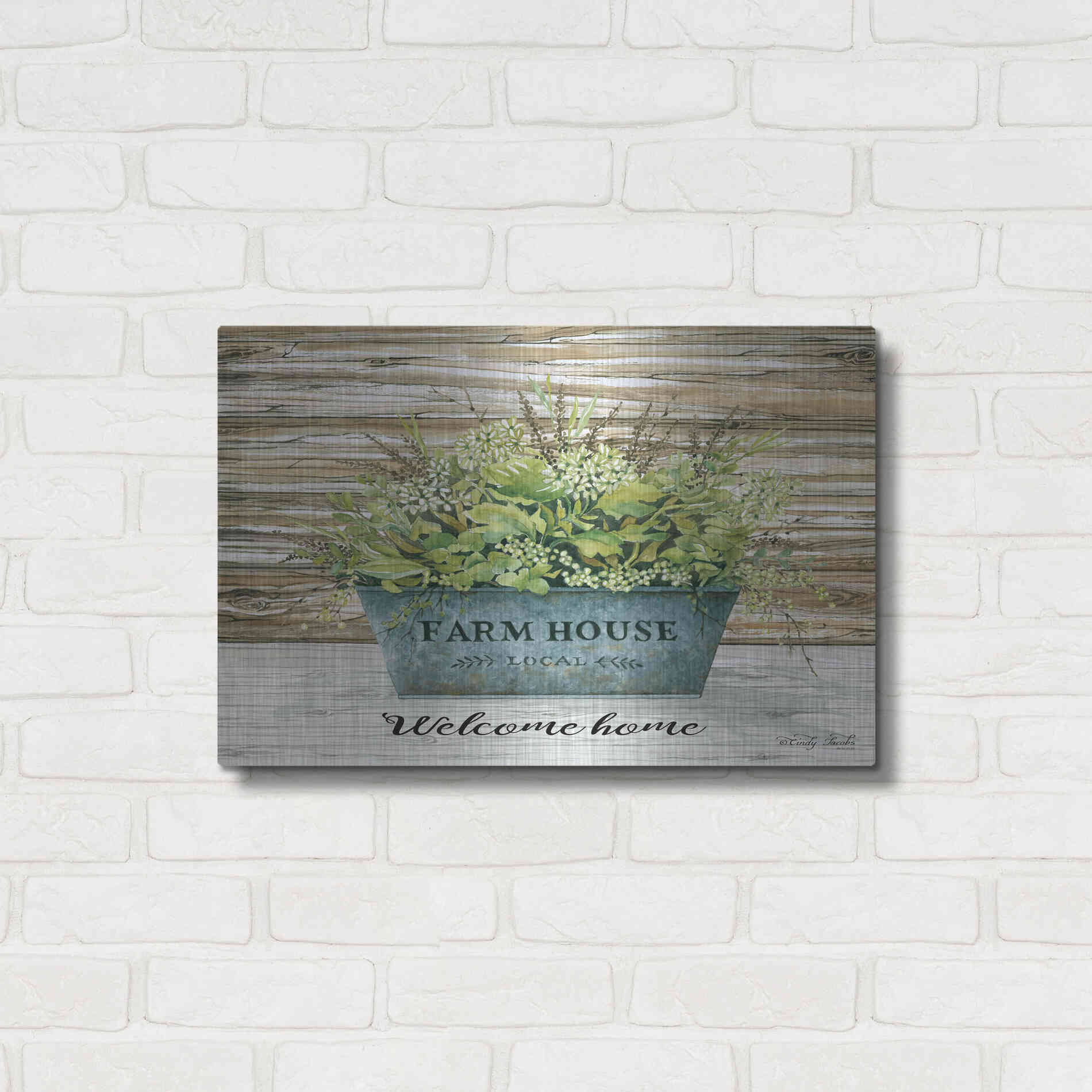 Luxe Metal Art 'Welcome Home' by Cindy Jacobs, Metal Wall Art,24x16