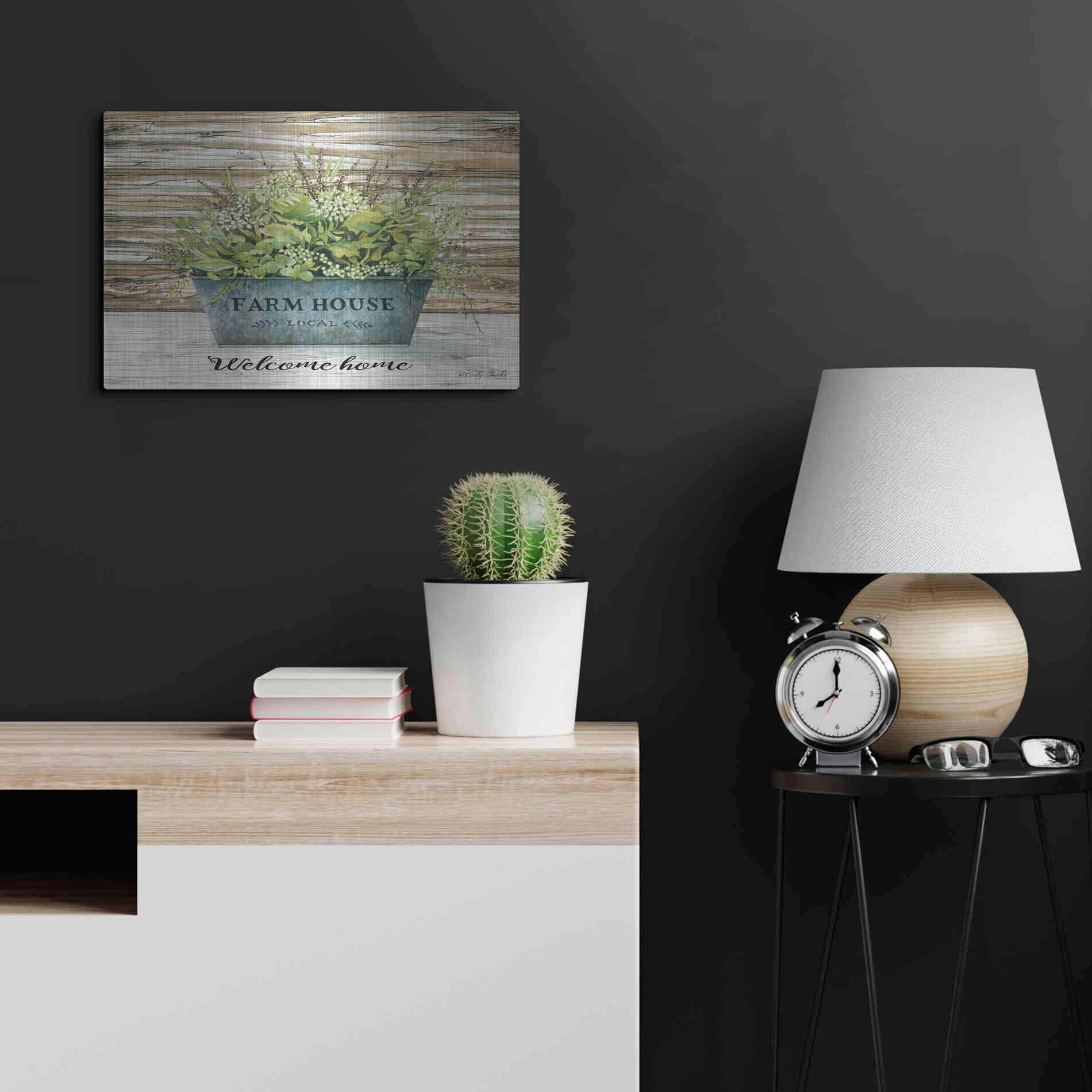 Luxe Metal Art 'Welcome Home' by Cindy Jacobs, Metal Wall Art,24x16