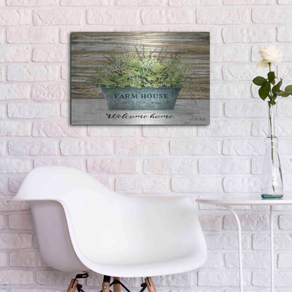 Luxe Metal Art 'Welcome Home' by Cindy Jacobs, Metal Wall Art,24x16