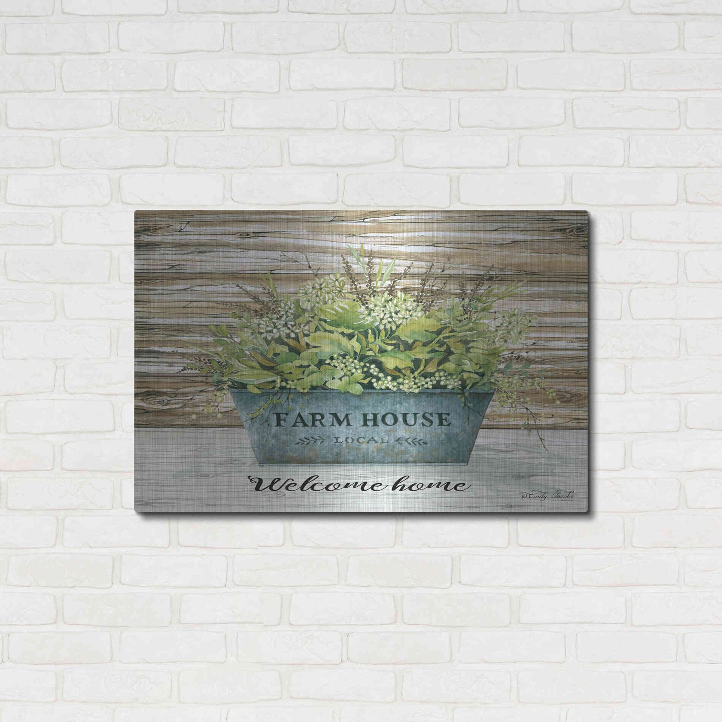 Luxe Metal Art 'Welcome Home' by Cindy Jacobs, Metal Wall Art,36x24