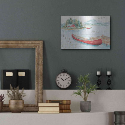 Luxe Metal Art 'Lake Moments II' by Daphne Brissonet, Metal Wall Art,16x12