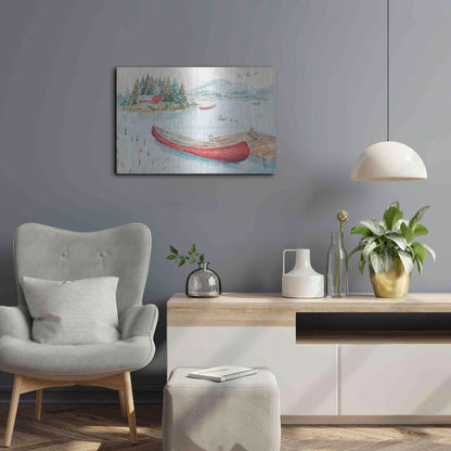 Luxe Metal Art 'Lake Moments II' by Daphne Brissonet, Metal Wall Art,24x16