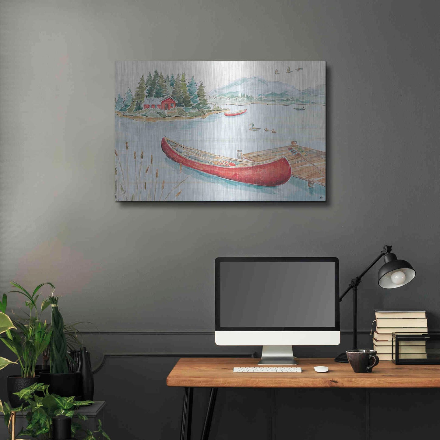 Luxe Metal Art 'Lake Moments II' by Daphne Brissonet, Metal Wall Art,36x24