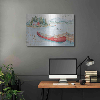 Luxe Metal Art 'Lake Moments II' by Daphne Brissonet, Metal Wall Art,36x24