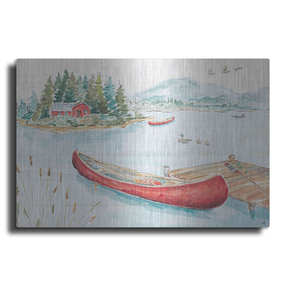 Luxe Metal Art 'Lake Moments II' by Daphne Brissonet, Metal Wall Art