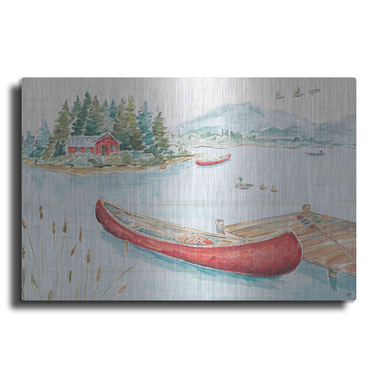 Luxe Metal Art 'Lake Moments II' by Daphne Brissonet, Metal Wall Art