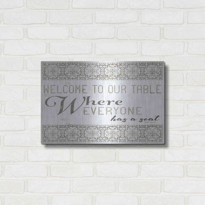 Luxe Metal Art 'Welcome to Our Table' by Cindy Jacobs, Metal Wall Art,24x16