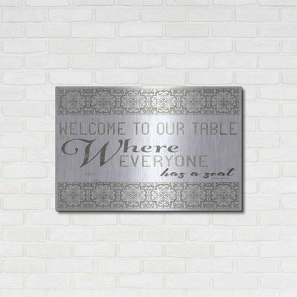 Luxe Metal Art 'Welcome to Our Table' by Cindy Jacobs, Metal Wall Art,36x24