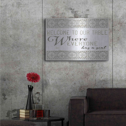 Luxe Metal Art 'Welcome to Our Table' by Cindy Jacobs, Metal Wall Art,36x24