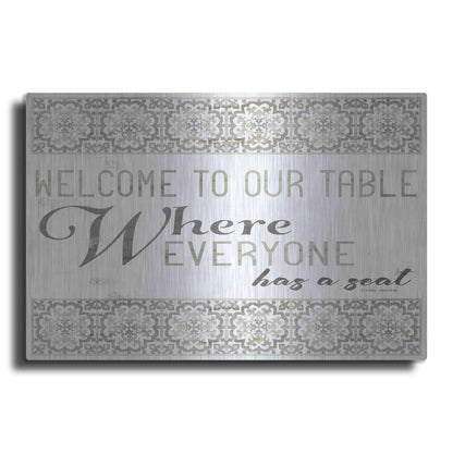 Luxe Metal Art 'Welcome to Our Table' by Cindy Jacobs, Metal Wall Art
