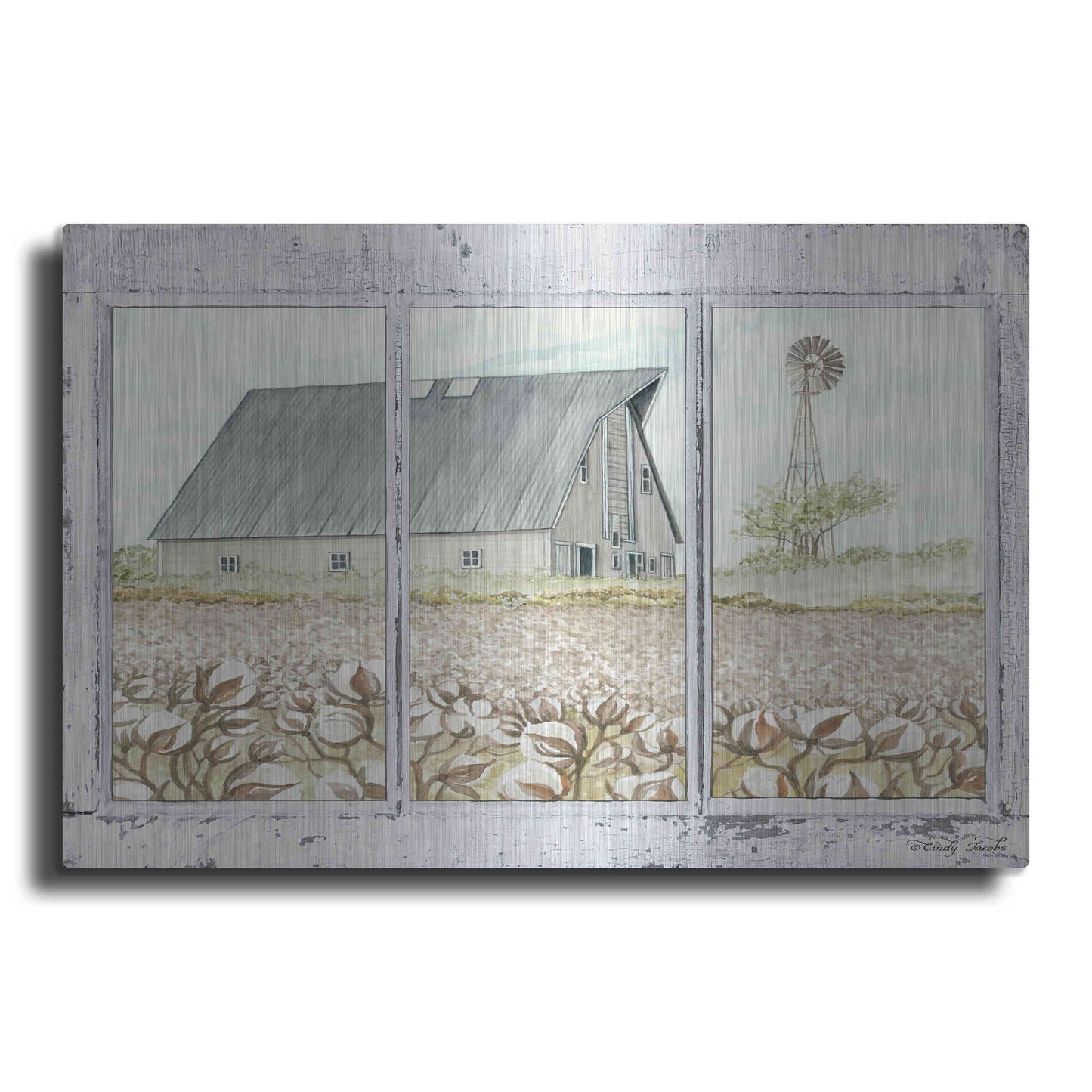 Luxe Metal Art 'Farmland View' by Cindy Jacobs, Metal Wall Art