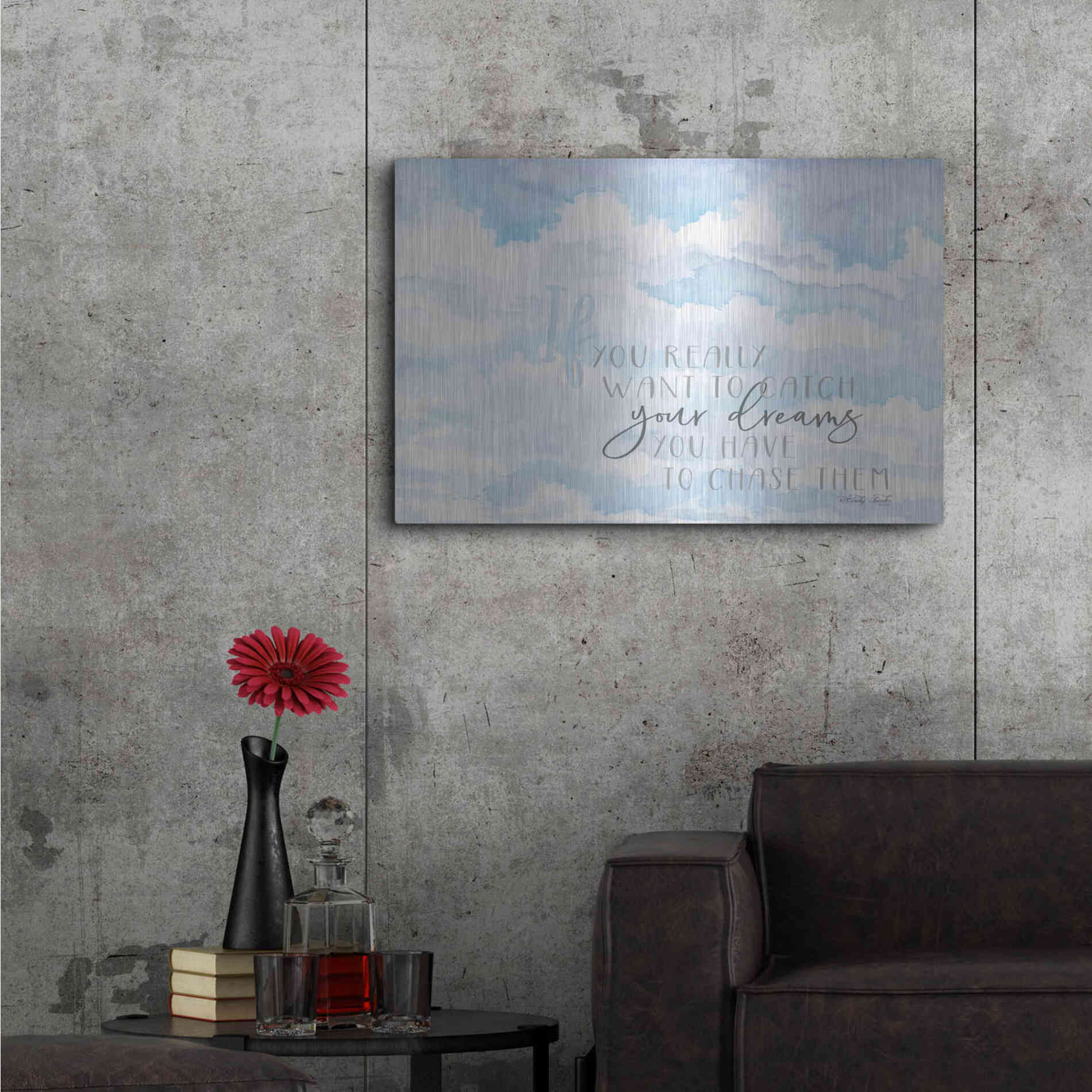 Luxe Metal Art 'Chase Your Dreams' by Cindy Jacobs, Metal Wall Art,36x24