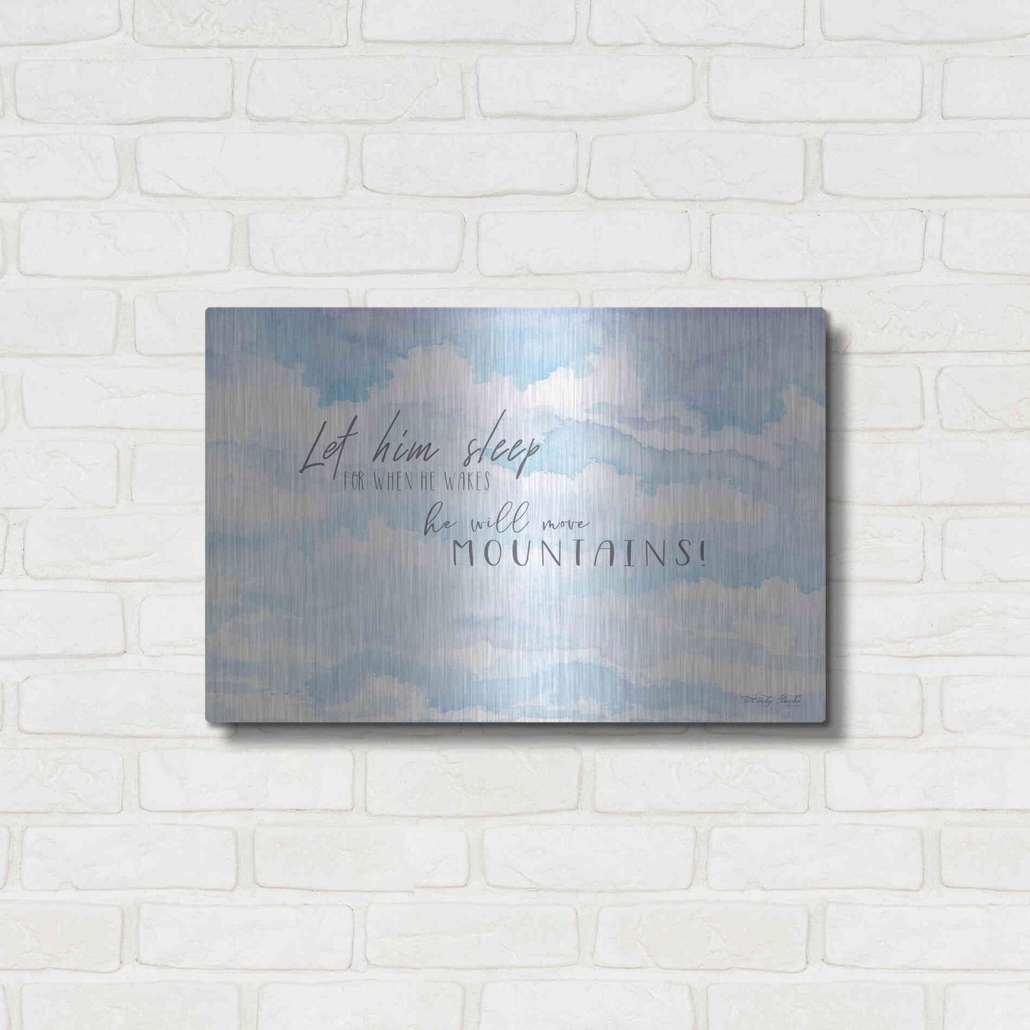 Luxe Metal Art 'Let Him Sleep' by Cindy Jacobs, Metal Wall Art,24x16