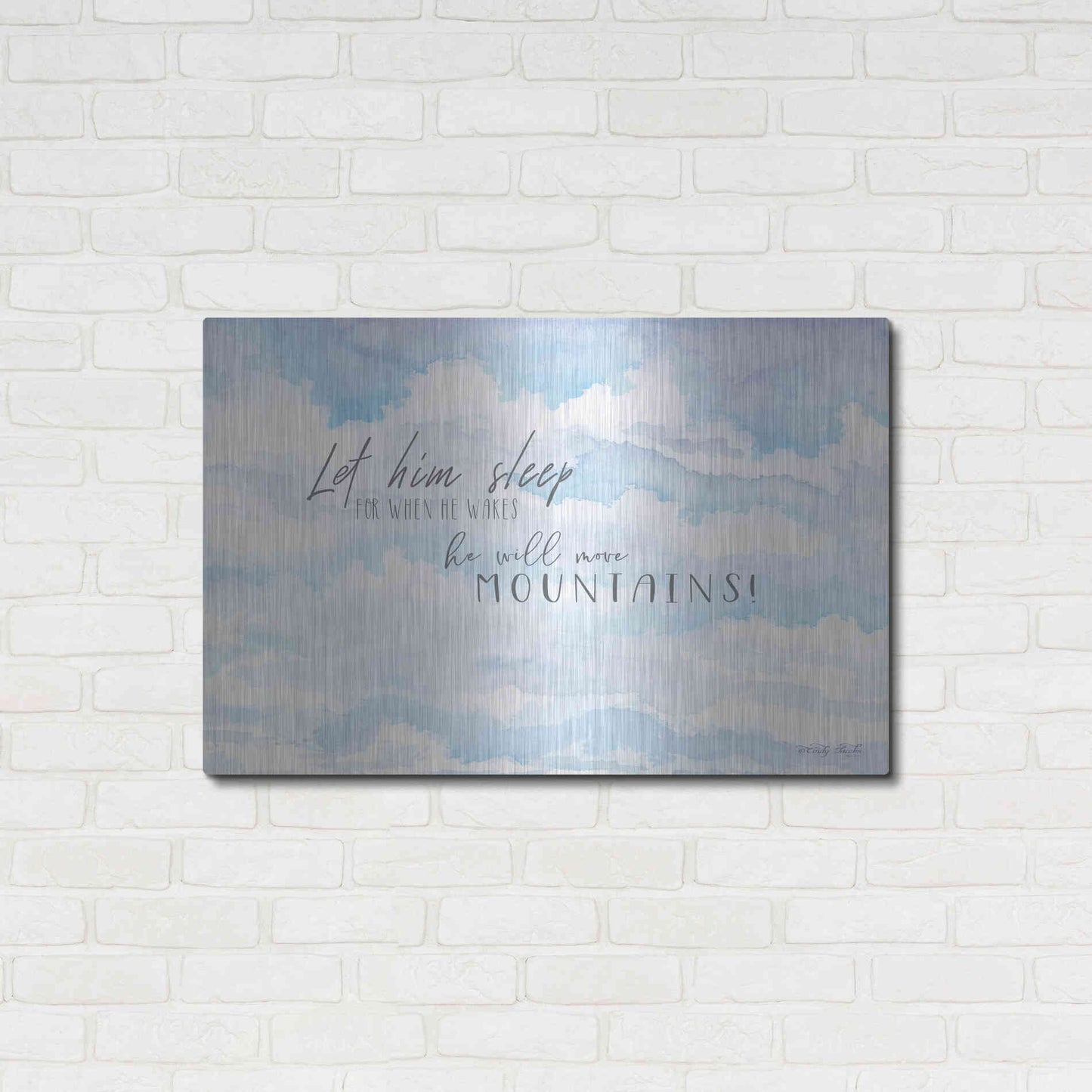 Luxe Metal Art 'Let Him Sleep' by Cindy Jacobs, Metal Wall Art,36x24