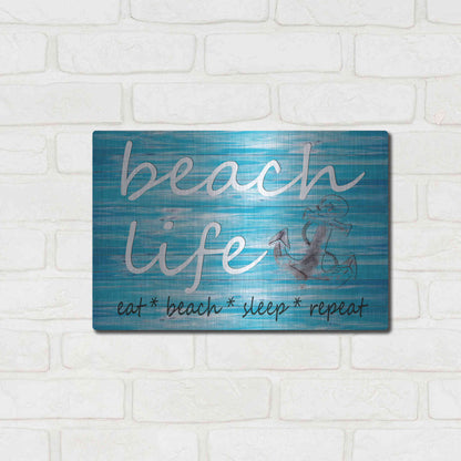 Luxe Metal Art 'Beach Life' by Cindy Jacobs, Metal Wall Art,16x12