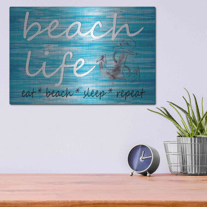 Luxe Metal Art 'Beach Life' by Cindy Jacobs, Metal Wall Art,16x12