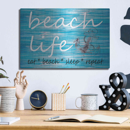 Luxe Metal Art 'Beach Life' by Cindy Jacobs, Metal Wall Art,16x12