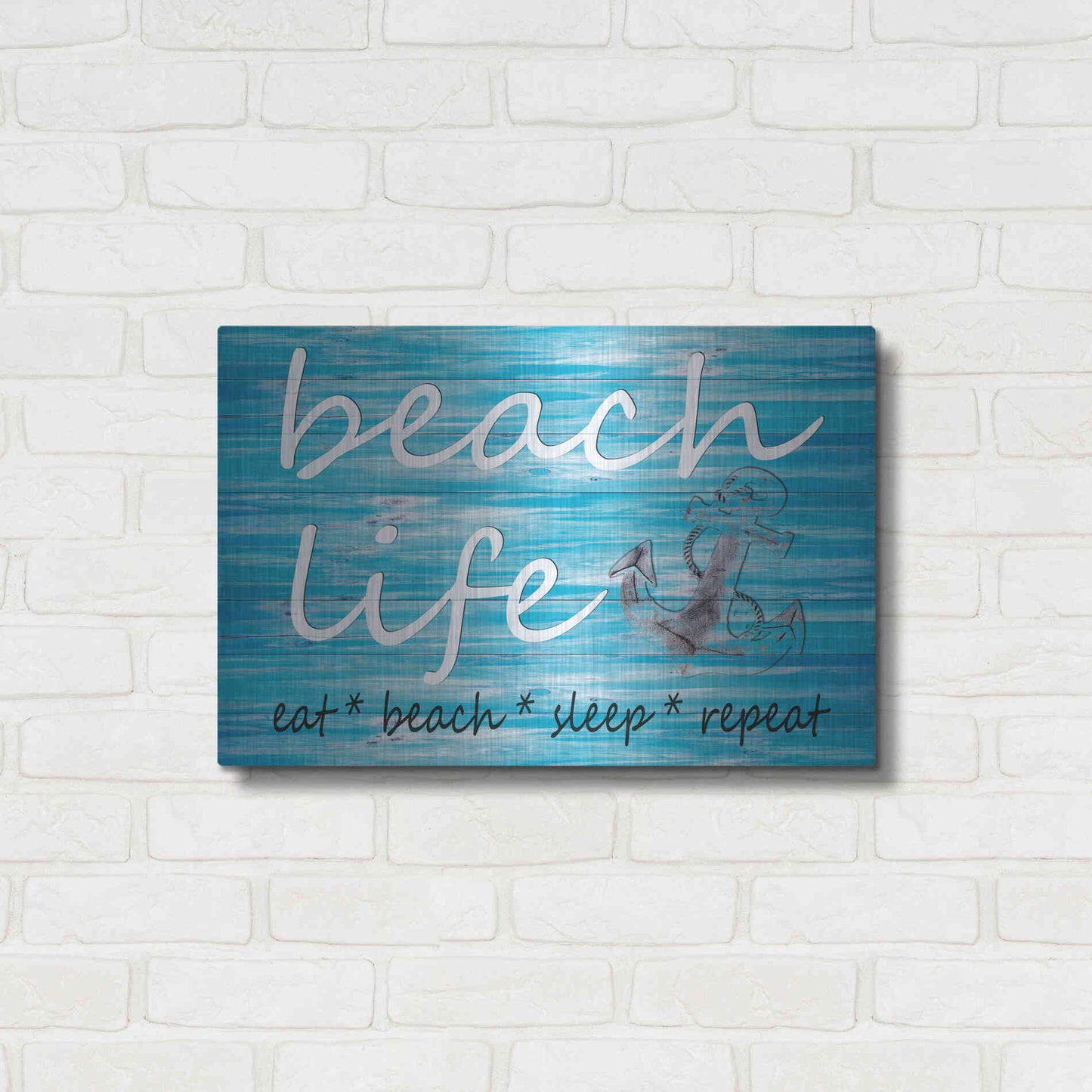 Luxe Metal Art 'Beach Life' by Cindy Jacobs, Metal Wall Art,24x16