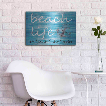 Luxe Metal Art 'Beach Life' by Cindy Jacobs, Metal Wall Art,24x16
