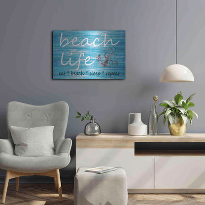 Luxe Metal Art 'Beach Life' by Cindy Jacobs, Metal Wall Art,24x16