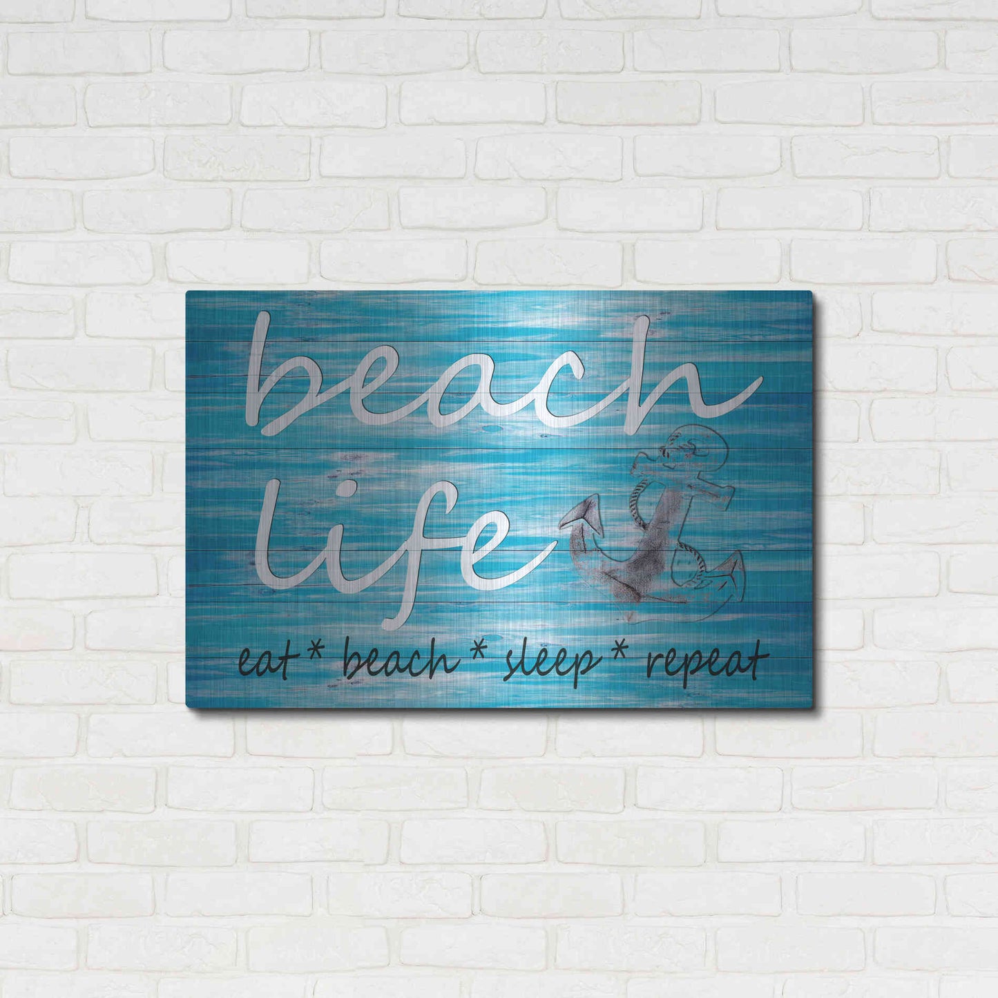 Luxe Metal Art 'Beach Life' by Cindy Jacobs, Metal Wall Art,36x24