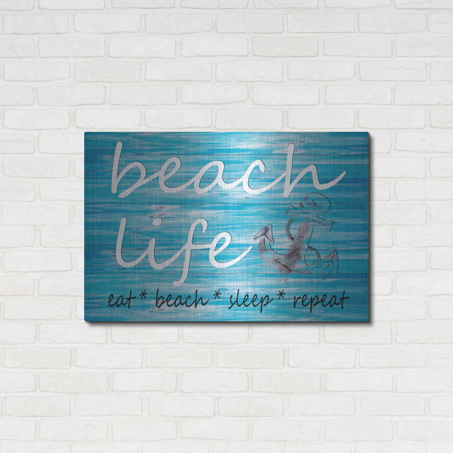 Luxe Metal Art 'Beach Life' by Cindy Jacobs, Metal Wall Art,36x24