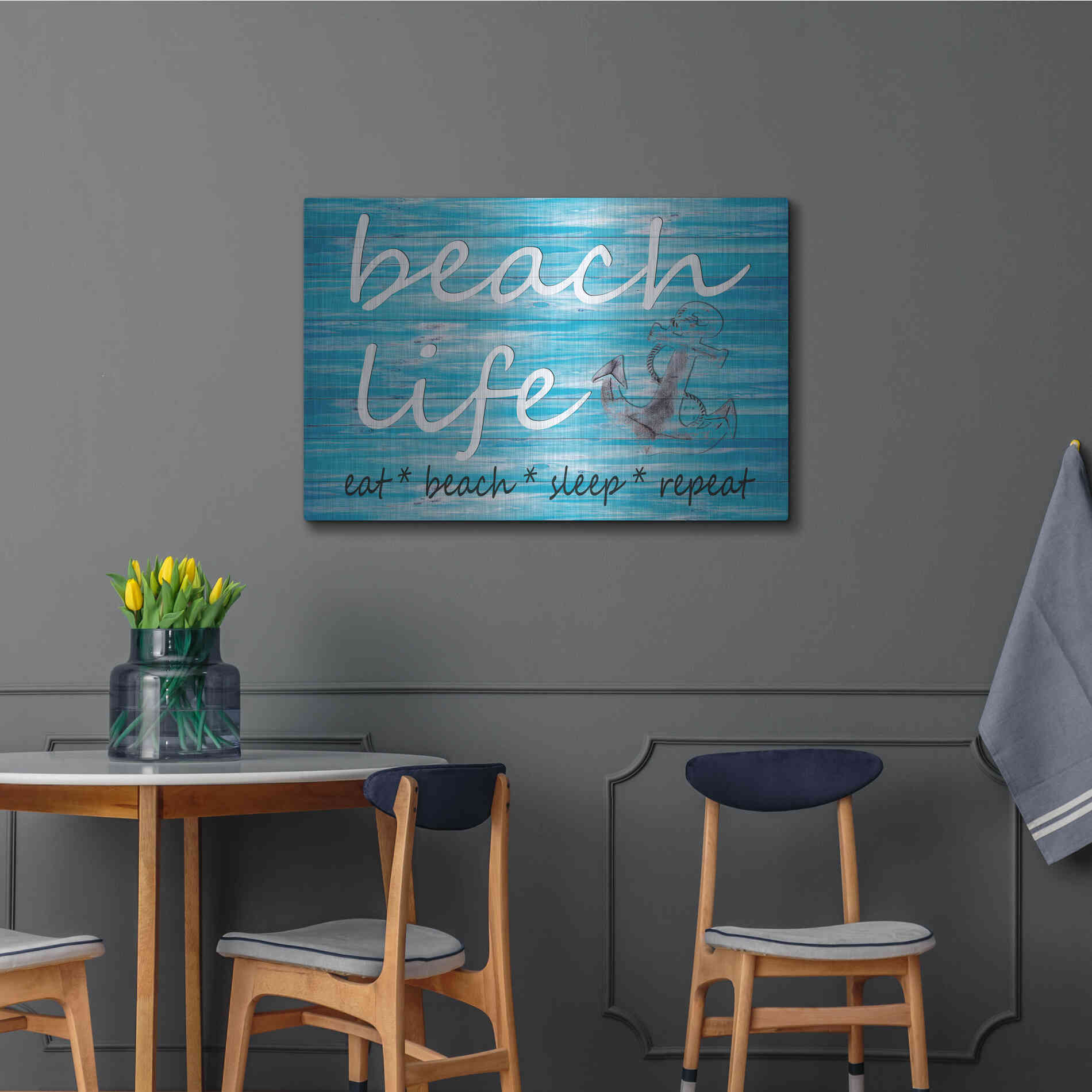 Luxe Metal Art 'Beach Life' by Cindy Jacobs, Metal Wall Art,36x24