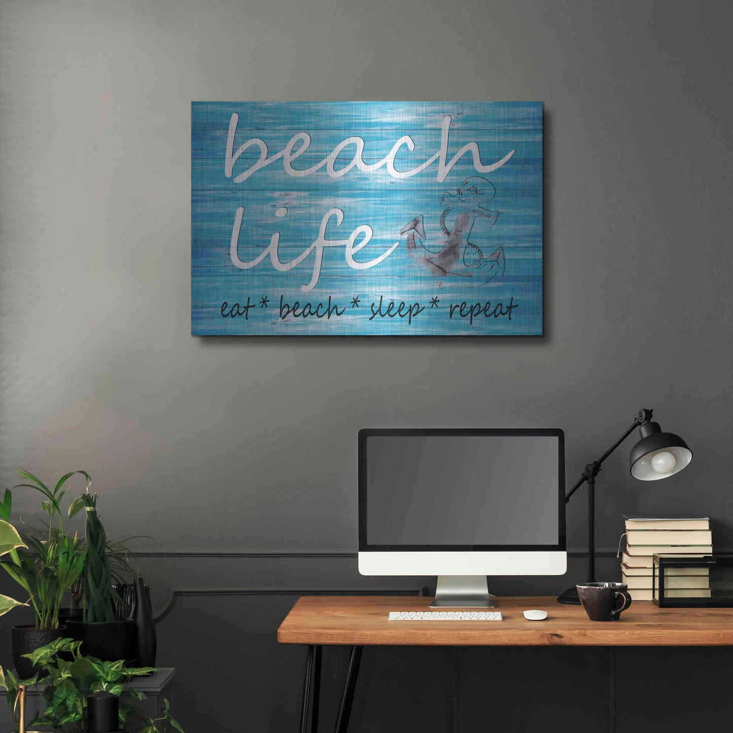 Luxe Metal Art 'Beach Life' by Cindy Jacobs, Metal Wall Art,36x24