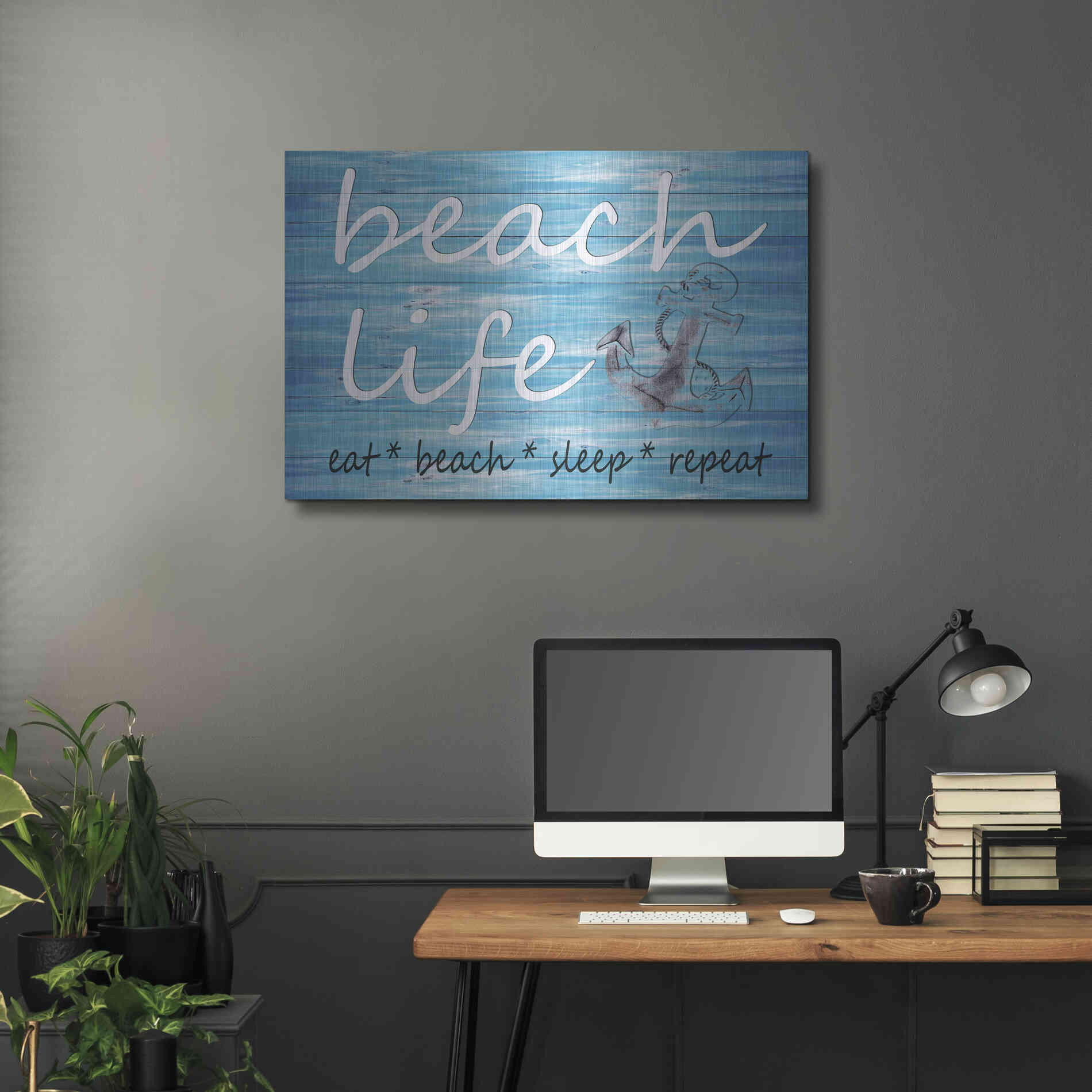 Luxe Metal Art 'Beach Life' by Cindy Jacobs, Metal Wall Art,36x24