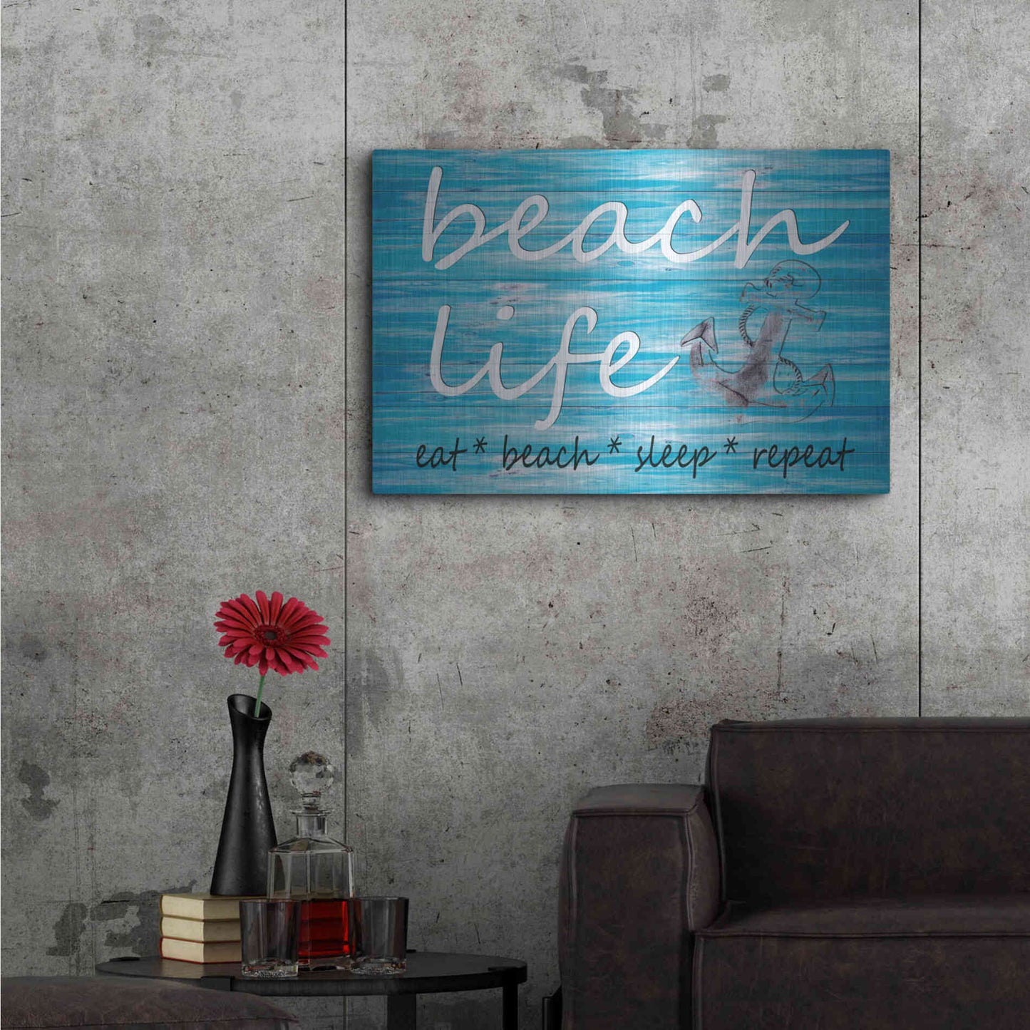 Luxe Metal Art 'Beach Life' by Cindy Jacobs, Metal Wall Art,36x24